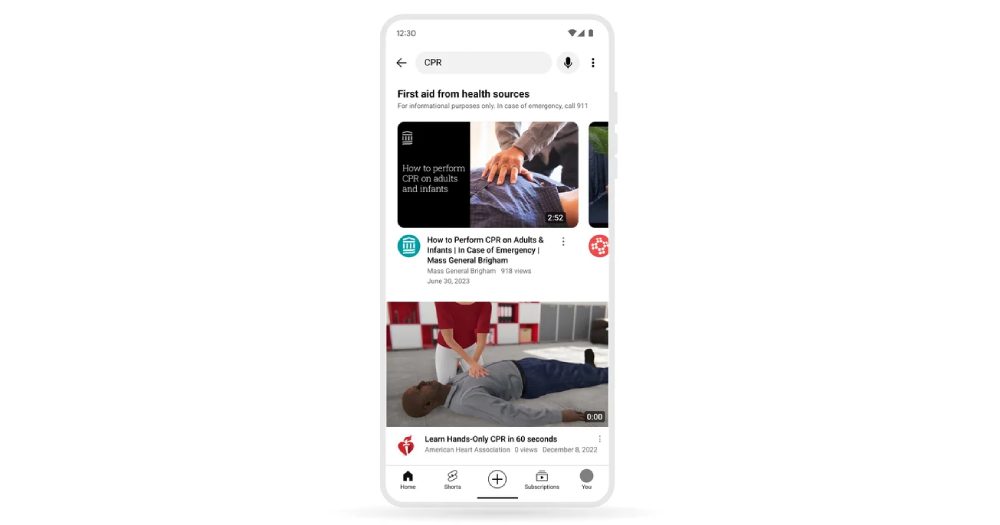 YouTube Health first aid education videos