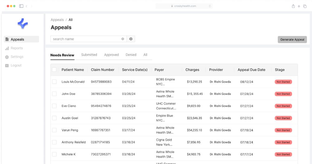 Crosby Health UI